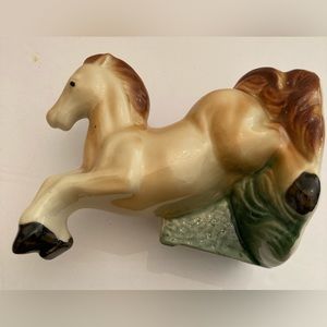 Vintage ceramic horse vase planter